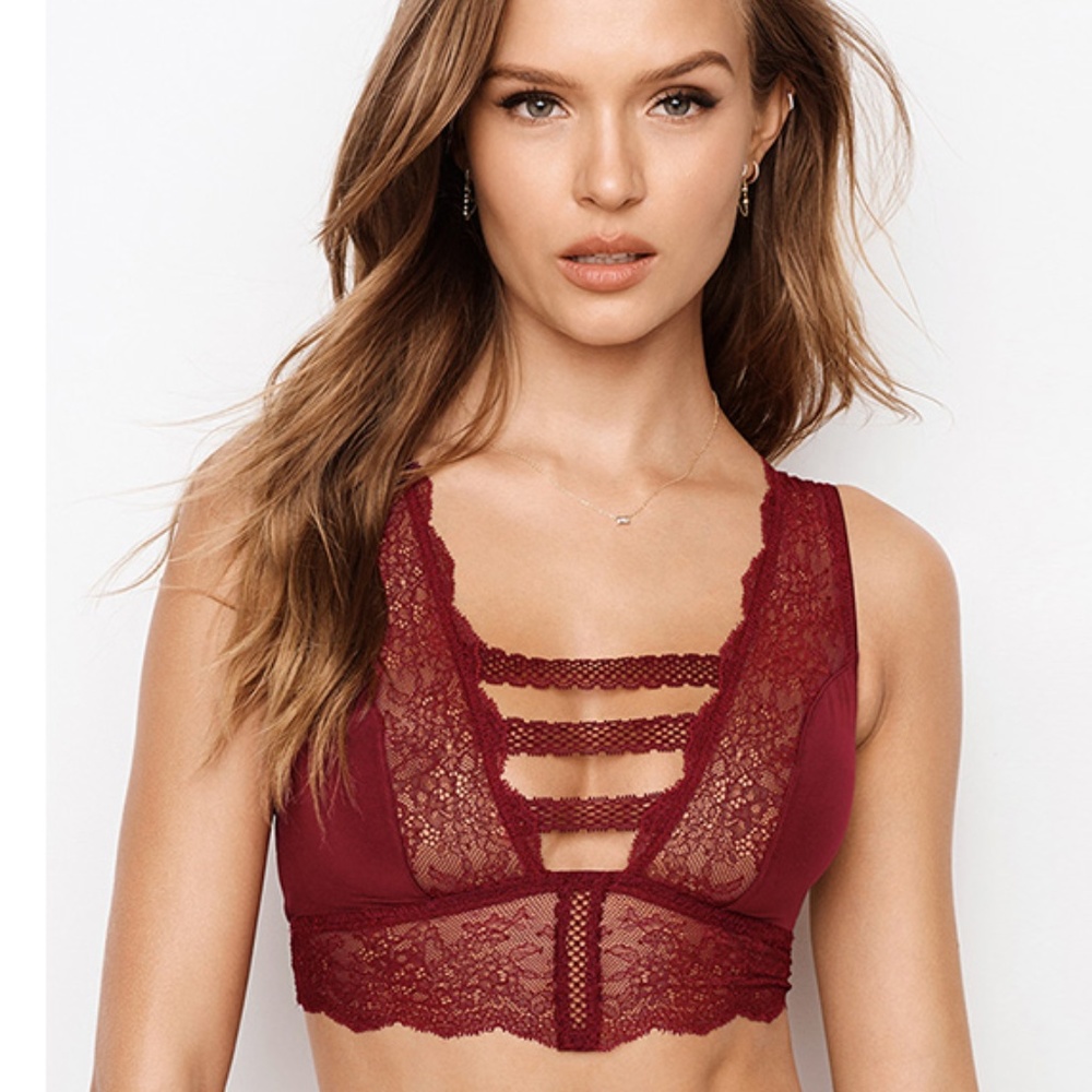 Victoria's Secret Lace Bra Bralette Longline Lace - Picture 1 of 2